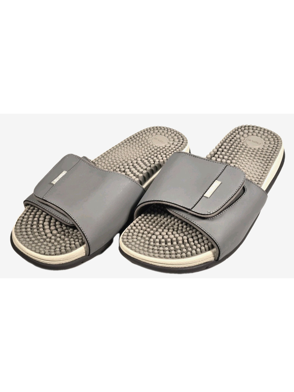 REVS Ness Adjustable Strap Reflexology Gray Massage Accupressure Sandals Mens 9